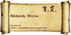 Nádasdy Rózsa névjegykártya