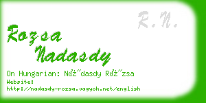 rozsa nadasdy business card